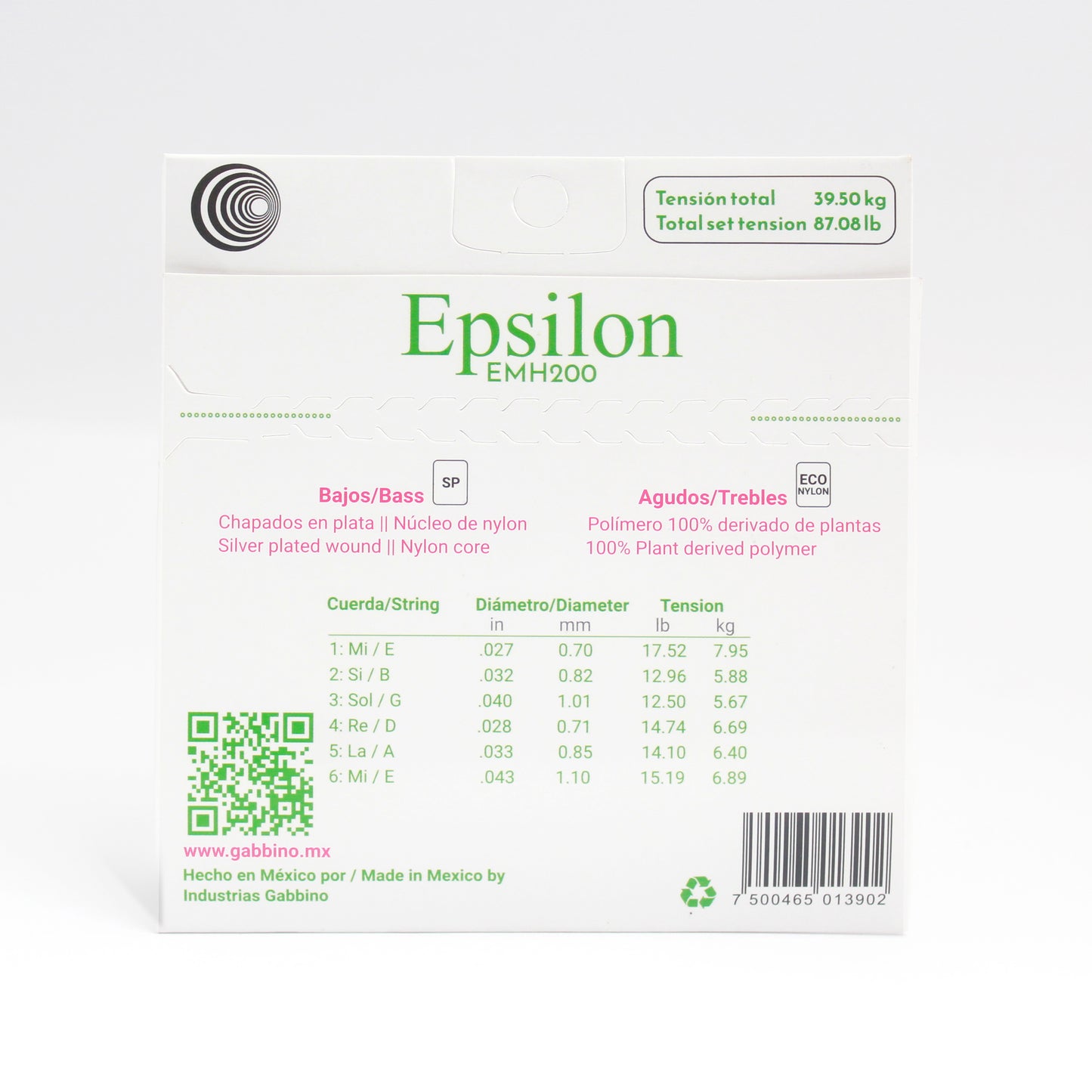 Cuerdas para guitarra Gabbino Epsilon